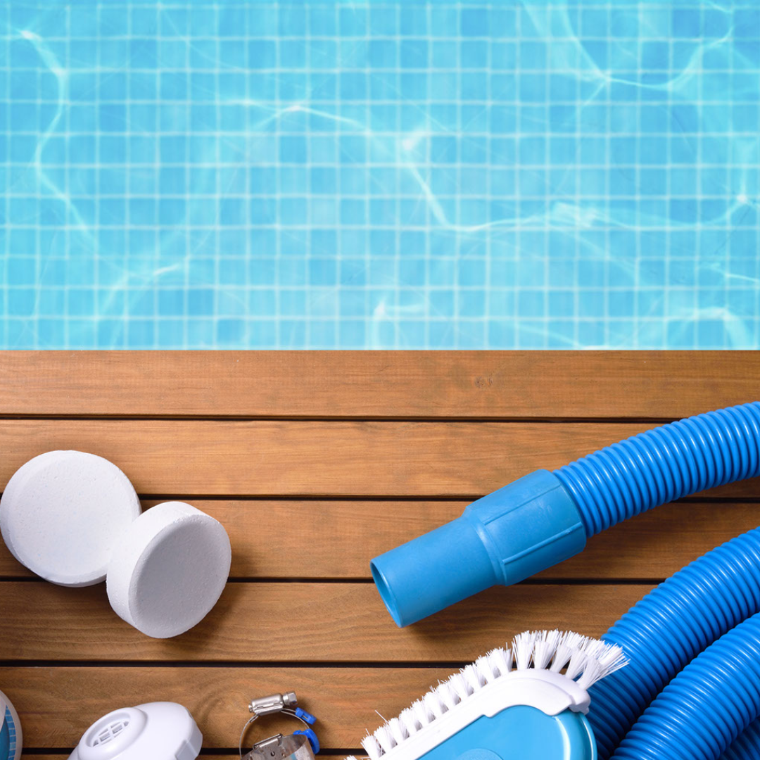 Professional technician from Ph.D. Pool Care performing pool repair in Bastrop, Texas, focusing on a cracked pool tile.